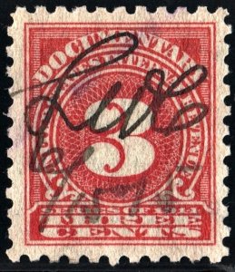 R209 3¢ Documentary Stamp (1914) Used