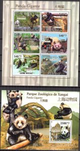 Guinea Bissau 2011 Great Panda Sheet + S/S MNH