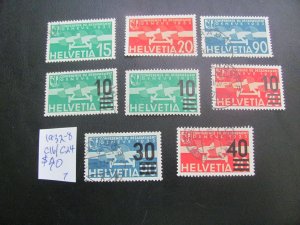 SWITZERLAND 1932-8 USED SC C16/24 AIRMAIL LOT VF/XF $90 (185)
