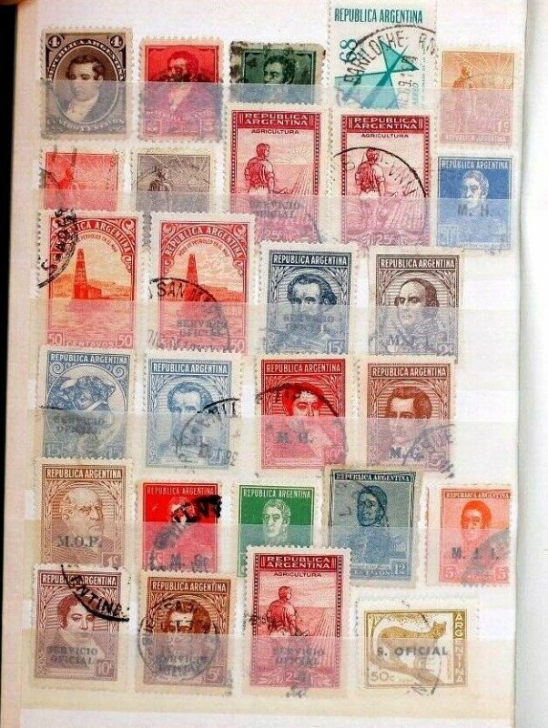 Argentina Stamp Collection Lot of 309 MNH, MH & Used in Vintage Album