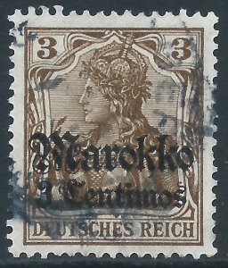 German Offices in Morocco, Sc #45, 3c on 3pf, Used