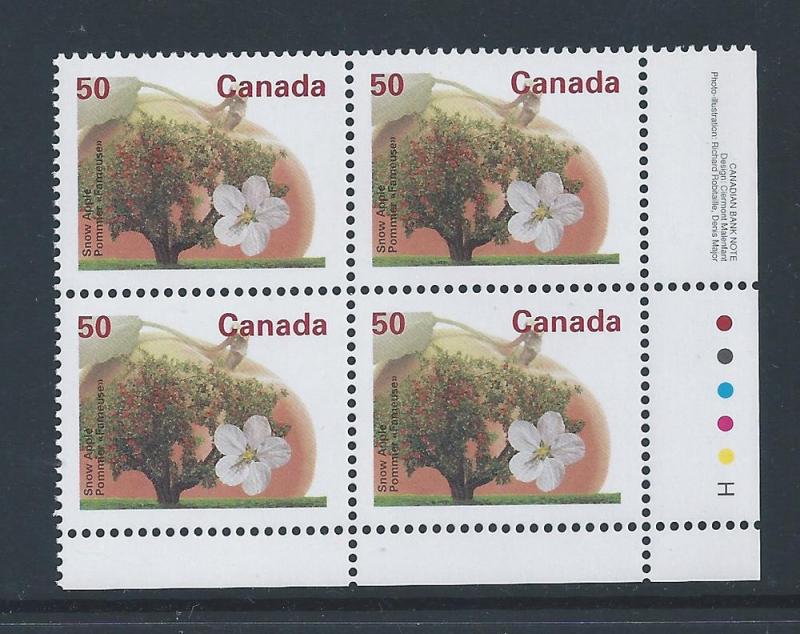 Canada #1365 LR PL BL Snow Apple 50¢ MNH