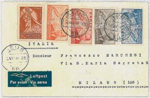 Helicopters Helicopter: SPAIN - POSTAL HISTORY -  COVER to ITALY 1941 with LABEL