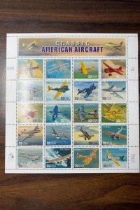 Scott 3142 32c Classic Aircraft Mint Sheet Cat $13.00