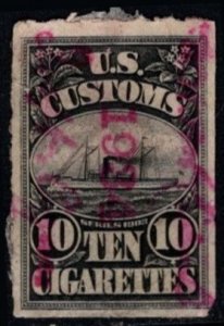 1903 US Revenue U.S. Customs 10 Cigarettes Import Stamp Used