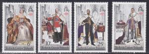 Turks & Caicos # 342-345, British Monarchs in Coronation Regalia , NH