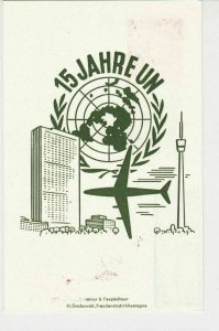 Germany Europa 1960 Stuttgart-New York Slogan 15 Years UN Stamps Card Ref 28705