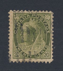 Victoria Numeral Used Stamp #84-20c Used F/VF Guide Value = $120.00