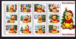 Stamps. Cartoons. Disney New Year, Christmas 1 sheet perforated MNH** NEW 2025
