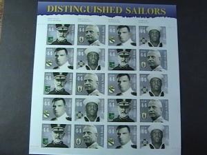 U.S.# 4440-4443(4443a)-MINT/NH-- PANE OF 20--DISTINGUISHED SAILORS---2010