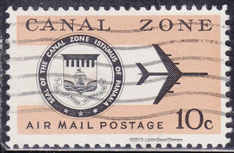 Canal Zone C48 USED 1968 Seal and Jet Plane