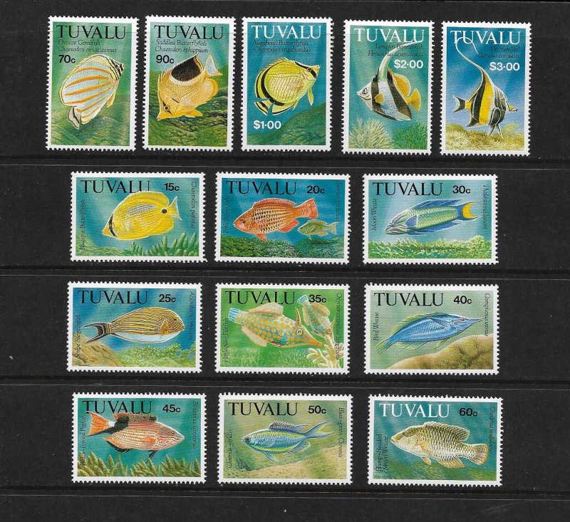 FISH - TUVALU #598-611  MNH