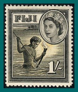 Fiji 1954 Fisherman, 1s mint #156,SG289