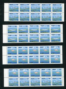 Palau C18a, C19a, C20a-b Aircraft Airmail Stamp Booklet Panes MNH 1989