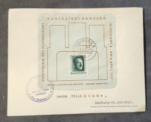 WW2 WWII Nazi Germany Third Reich Hamburg special cover Adolf Hitler stamp 1937