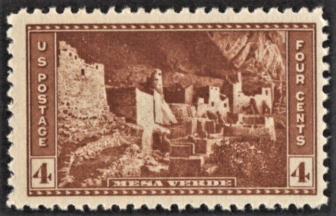 US 743 MNH VF 4 Cent National Parks Mesa Verde Brown