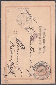 CZECHOSLOVAKIA 1898 AUSTRIA 2K postcard used ex SMICHOV....................53843