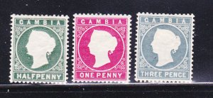 Gambia 12-13, 16 MH Queen Victoria