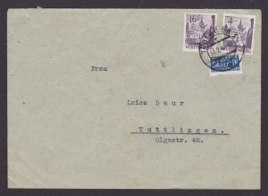 GERMANY 1949 Württemberg French zone, Cover from Tubingen