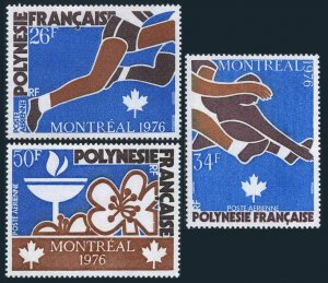 Fr Polynesia C134-C136,hinged.Mi 219-221. Olympics Montreal-1976.Running,Jump,