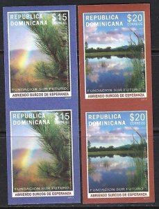 Dominican Republic 1499-1500 MNH PAIRS IMPERFORATED VERY SCARCE C250-1