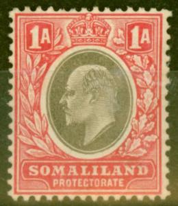 Somaliland 1906 1a Grey-Black & Red SG46a Chalk Paper Fine Mtd Mint