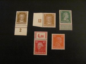 GERMANY 1926 FAMOUS GERMANS THE 5 LOW #S MNH  (115)