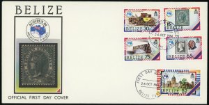 Belize #726-730 Ausipex Philatelic Exhibition Heraldic Lion FDC 1984 First Day