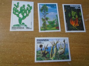 Rwanda  #  1389-92  MNH  Flowers