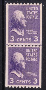 MOstamps - US Scott #851 Mint OG NH Coil Line Pair - Lot # DS-7894