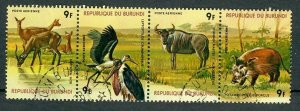 Burundi #517a - 517d African Animals used strip of 4