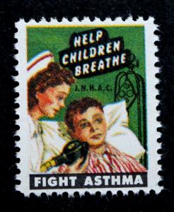  US Stamp MNH Help Children Breathe FIGHT ASTHMA  JNHAC Asthma Seal Stamp 1953