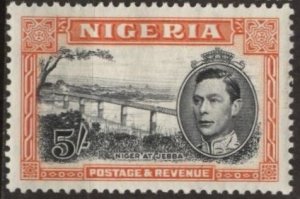 Nigeria 64b (mvlh) 5sh Niger at Jebba, org & black, perf. 14 (1948)