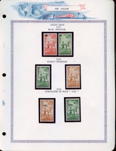 NEW ZEALAND HEALTH ISSUES: STAMPS & SHEETLETS 1933 1973 MINT NH ON PAGES