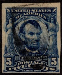 US #315 SCV $1250.00 VF used, three large margins, faint face free cancel,   ...