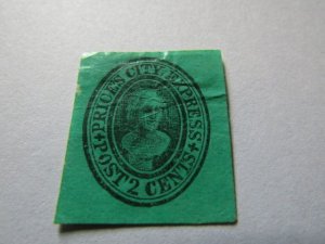 US Stamps Local Carrier-2c Price's City Express Post 1857, Scott #119L2,...