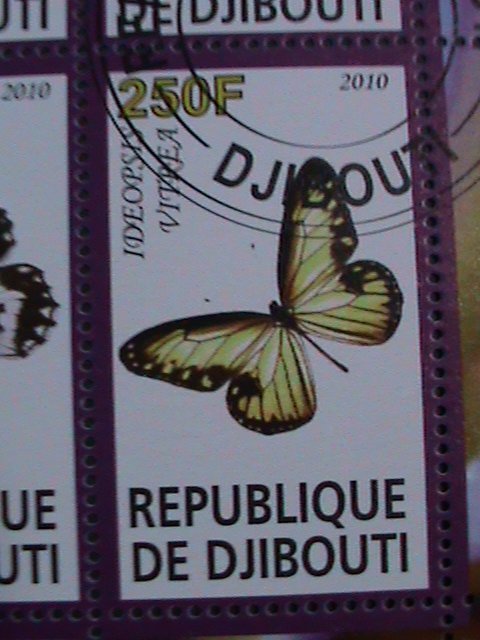 ​DJIBOUTI-2007- WOLRLD FAMOUS LOVELY BUTTERFLIES & FLOWERS CTO SHEET VF-NO.5