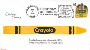 #3182d Crayola Crayons Barre FDC