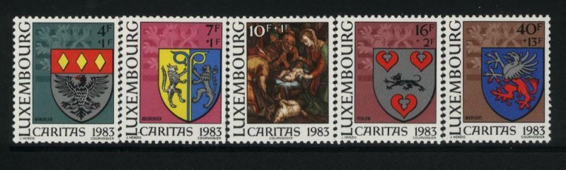 Luxembourg Sc B342-46 MNH Coat of Arms