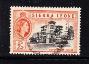 Album Treasures Sierra Leone Scott # 207  1 £ Elizabeth Government House VFU CDS