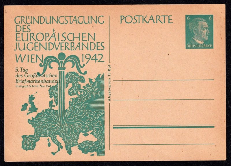 Nazi Germany (Third Reich) 1942 Greater Germany Stamp Dealers Postal Card Mint