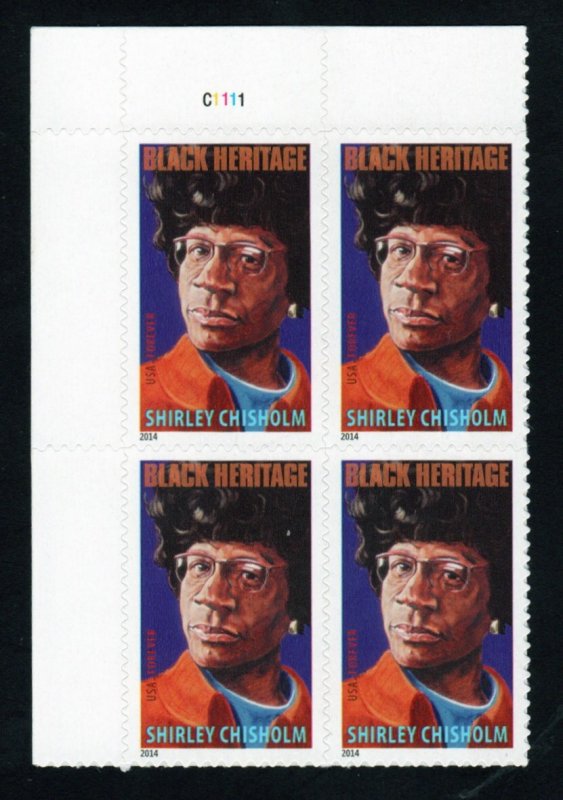 SC# 4856 - (49c) - Shirley Chisholm - MNH - plate block/4