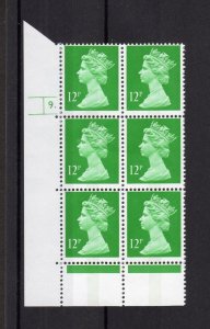 12p (NO UNDERPRINT) MACHIN UNMOUNTED MINT CYLINDER 9. p- BLOCK