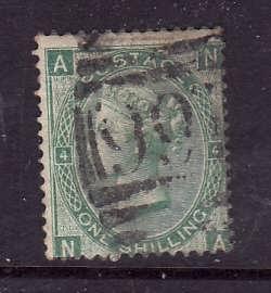 Great Britain-Sc#48-used 1sh green QV-1865