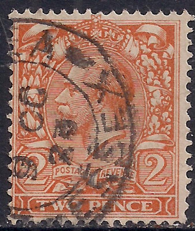 GB 1921 KGV 2d Orange Die 2 SG 370 Wmk 100 ( M1124 )