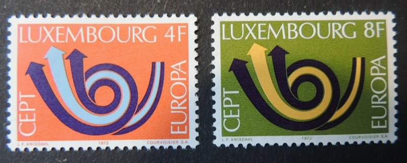 Luxembourg 1973 europa posthorn symbol  2 values MNH 