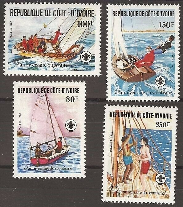 1982 Ivory Coast Sea Scouts 75th anniversary sailing