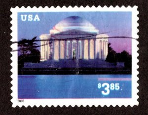 OAS-CNY ED-402 SCOTT 3647 – 2002 $3.85 Jefferson Memorial, Priority Mail USED