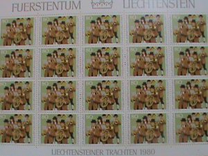 LIECHTENSTEIN STAMP -1980- SC#696 TRADITIONAL COSTUMES-BANDS- MNH  SHEET