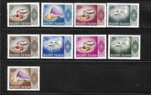 Maldives 1966 Sea Shells & Birds Sc 172,174,176-181,185-186 MNH A3048